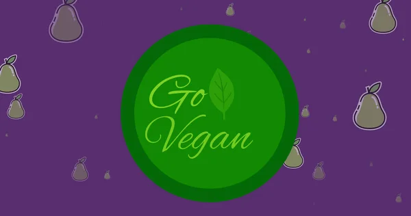 Изображение Веганского Текста Поверх Икон Груш Всемирный День Вегетарианства Концепция — стоковое фото