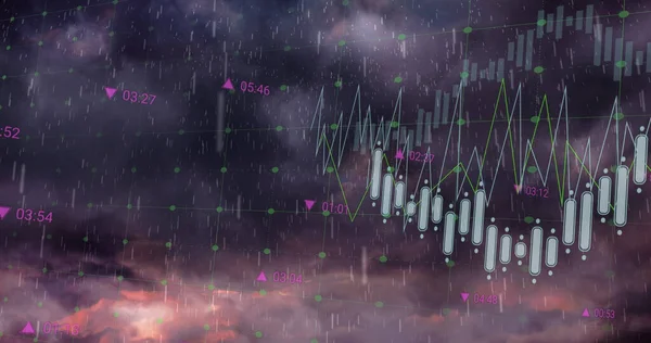 Imagen Del Procesamiento Datos Sobre Nubes Negocio Global Finanzas Conexiones — Foto de Stock