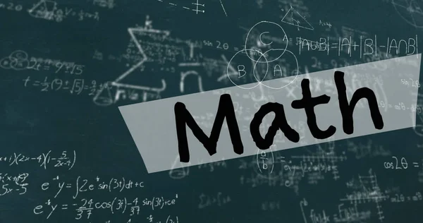 Gambar Teks Matematika Atas Persamaan Matematika Pada Latar Belakang Hijau — Stok Foto