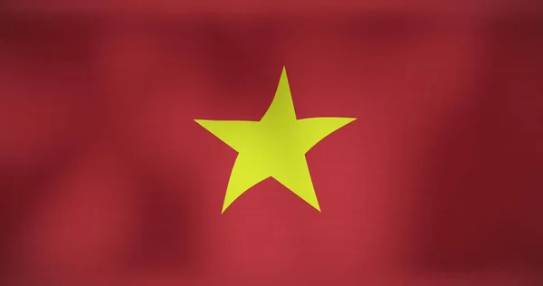 Afbeelding Van Nationale Vlag Van Vietnam Wapperend Patriottisme Politiek Viering — Stockfoto