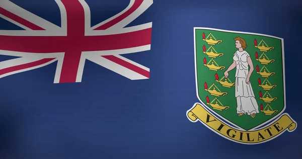 波の英国の処女の島の国旗のイメージ 愛国心や政治やお祝いの概念をデジタルで生み出し — ストック写真