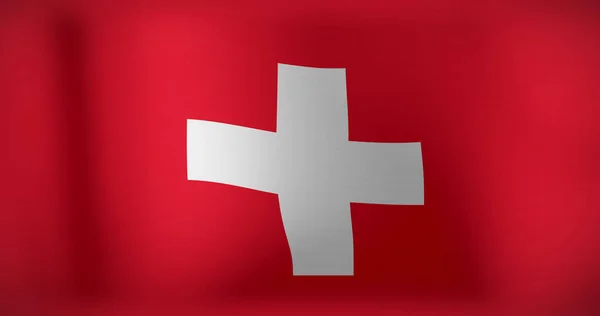 Bild Den Nationella Flaggan Switzerland Vinka Patriotism Politik Och Hyllning — Stockfoto