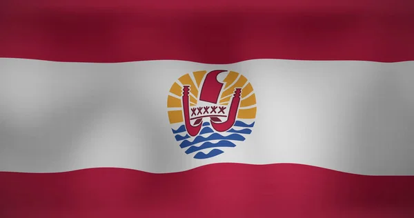 法属波利尼西亚国旗飘扬的图像 爱国主义 政治和庆祝概念数字生成的形象 — 图库照片