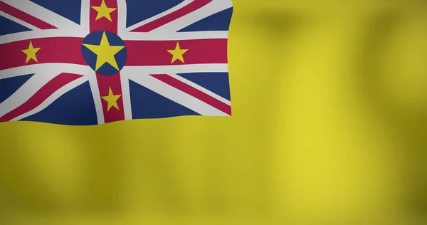 Immagine Della Bandiera Nazionale Niue Che Sventola Patriottismo Politica Concetto — Foto Stock