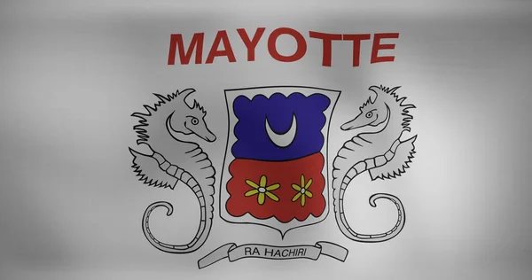 Afbeelding Van Nationale Vlag Van Mayotte Zwaaiend Patriottisme Politiek Viering — Stockfoto