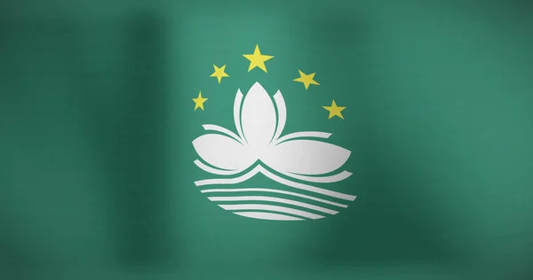 Afbeelding Van Nationale Vlag Van Macau Zwaaiend Patriottisme Politiek Viering — Stockfoto