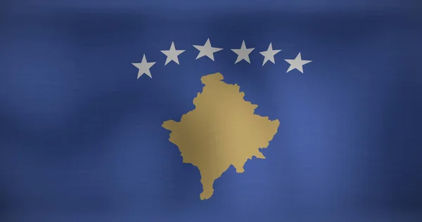 Kép Nemzeti Zászló Koszovó Integetett Patriotizmus Politika Ünneplés Koncepció Digitálisan — Stock Fotó