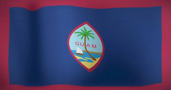 Kép Nemzeti Zászló Guam Integetett Patriotizmus Politika Ünneplés Koncepció Digitálisan — Stock Fotó