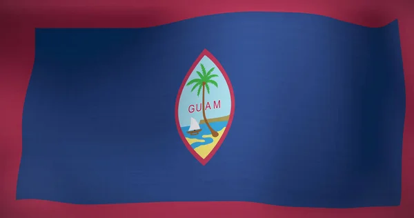 Afbeelding Van Nationale Vlag Van Guam Zwaaien Patriottisme Politiek Viering — Stockfoto