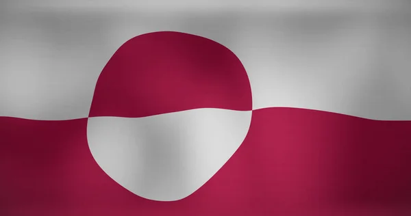 Afbeelding Van Nationale Vlag Van Groenland Zwaaien Patriottisme Politiek Viering — Stockfoto