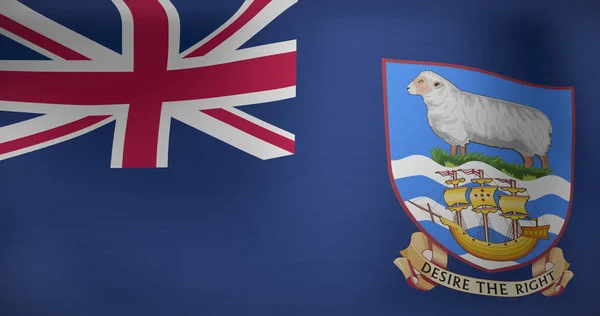 Εικόνα Της Εθνικής Σημαίας Των Νησιών Φάλκλαντ Που Κυματίζουν Πατριωτισμός — Φωτογραφία Αρχείου