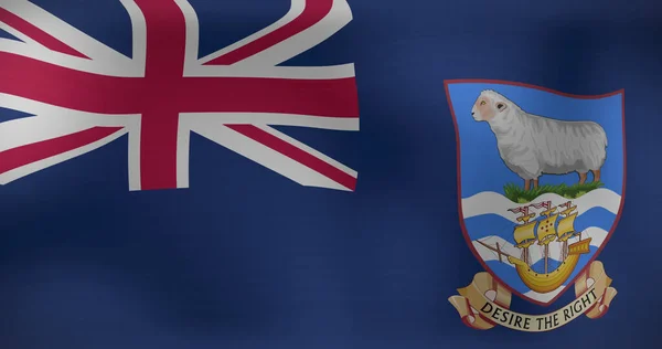 フォークランド諸島の国旗が手を振っているイメージ 愛国心や政治やお祝いの概念をデジタルで生み出し — ストック写真