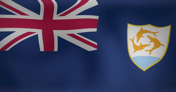 Kép Nemzeti Zászlót Anguilla Integetett Patriotizmus Politika Ünneplés Koncepció Digitálisan — Stock Fotó