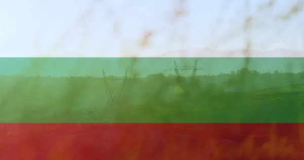 パイロン上のブルガリアの旗の画像 ウクライナ危機と国際政治概念デジタルで生成されたイメージ — ストック写真