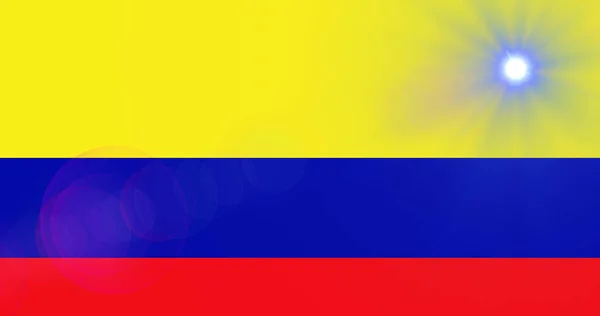 Afbeelding Van Lichte Vlekken Vlag Van Colombië Mondiaal Bedrijfs Financiële — Stockfoto