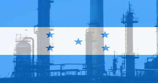 Image Drapeau Honduras Sur Usine Ukraine Crise Politique Internationale Concept — Photo