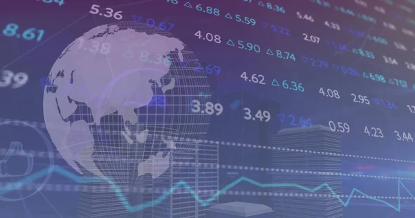 Bild Der Datenverarbeitung Auf Der Ganzen Welt Globales Geschäft Finanzen — Stockfoto