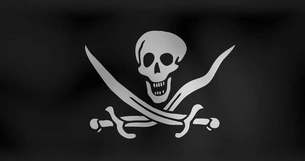 Image Pirate Flag Skull Swords Waving Patriotism Politics Celebration Concept — Stock Photo, Image