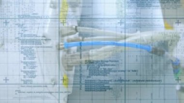 Mühendislik ekipmanları üzerinde veri işleme animasyonu