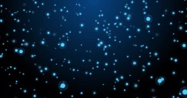 Donanma arka planına düşen mavi dairelerin animasyonu. Bilim, insan biyolojisi, vücut, hücreler ve tıp konsepti dijital olarak üretilen video.