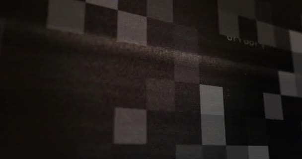 Анимация Квадратов Синей Интегральной Схемы Черном Фоне Обработка Данных Компьютеры — стоковое видео