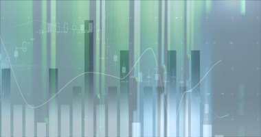 Yeşil bilgisayar sunucuları üzerinde istatistik ve veri işleme resmi. küresel hesaplama, dijital arayüz ve dijital olarak oluşturulmuş görüntü veri işleme kavramı.