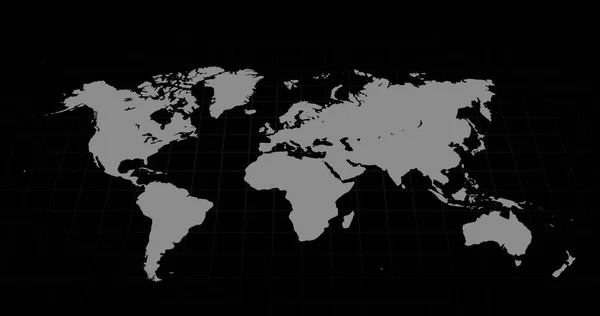 Зображення Карти Світу Чорному Тлі Концепція Глобального Бізнесу Цифрового Інтерфейсу — стокове фото