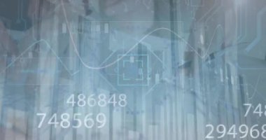 Çeşitli iş adamları üzerinde finansal veri işleme ve tarama animasyonları. küresel iş, finans ve dijital arayüz kavramı dijital olarak oluşturulmuş video.