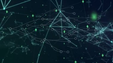 Siyah arkaplan üzerinde veri işleme animasyonu. dijital arayüz ve veri işleme kavramı dijital olarak oluşturuldu.