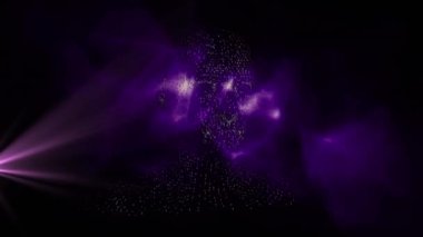 Işık yolları üzerinde dijital insan modelinin animasyonu. küresel teknoloji ve dijital arayüz kavramı dijital olarak oluşturulmuş video.