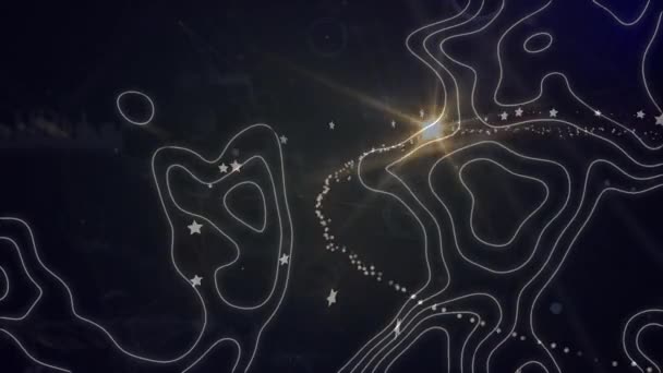 Animation Spots Lumineux Sur Réseau Connexions Lignes Blanches Technologie Globale — Video