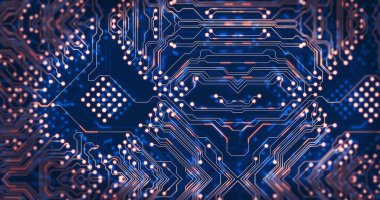 Mavi arkaplan üzerindeki bağlantı ağının resmi. küresel iş ve dijital arayüz kavramı dijital olarak oluşturulmuş görüntü.