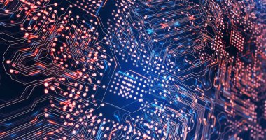 Mavi arkaplan üzerindeki bağlantı ağının resmi. küresel iş ve dijital arayüz kavramı dijital olarak oluşturulmuş görüntü.