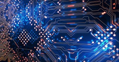 Mavi arkaplan üzerindeki bağlantı ağının resmi. küresel iş ve dijital arayüz kavramı dijital olarak oluşturulmuş görüntü.