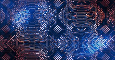 Mavi arkaplan üzerindeki bağlantı ağının resmi. küresel iş ve dijital arayüz kavramı dijital olarak oluşturulmuş görüntü.