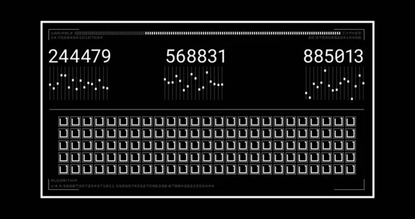 Изображение Изменения Чисел Обработки Данных Экране Компьютера Черном Фоне Обработка — стоковое фото