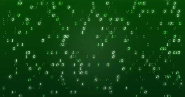 Afbeelding Van Groene Binaire Codering Gegevensverwerking Groene Achtergrond Gegevensverwerking Digitale — Stockfoto