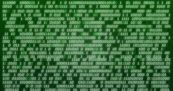Bild Grön Binär Kodning Databehandling Över Grön Bakgrund Databehandling Digitalt — Stockfoto