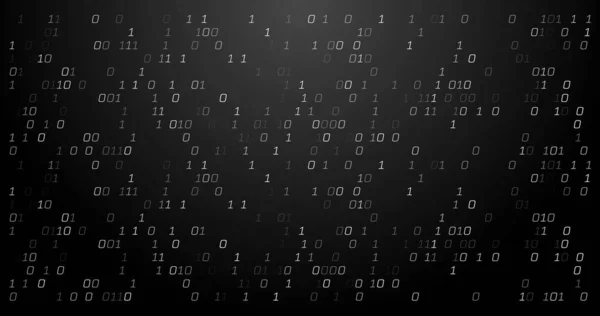 Image of binary coding data processing over black background. data processing, digital interface and computing concept digitally generated image.