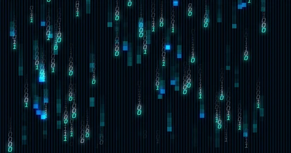 Bild Der Binären Codierungsdatenverarbeitung Auf Schwarzem Hintergrund Datenverarbeitung Digitale Schnittstelle — Stockfoto