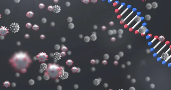 Covid Hücrenin Dna Iplikçiklerinin Görüntüsü Küresel Covid Salgın Konsepti Dijital — Stok fotoğraf