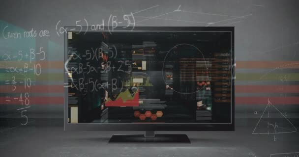 Animatie Van Gegevensverwerking Het Scherm Mondiaal Concept Voor Gegevensverwerking Technologie — Stockvideo