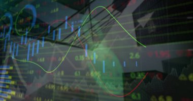 Mimarinin üzerinde parmak izi olan finansal veriler, grafikler ve asma kilit. küresel finans, ekonomi, iş dünyası, güvenlik ve teknoloji konsepti dijital olarak oluşturulmuş görüntü.