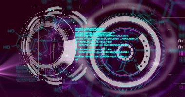 Çeşitli veriler ve insan modeli üzerinden kimyasal formüller ve veri işleme görüntüsü. dijital güvenlik, biyometrik veri, bilim ve teknoloji konsepti dijital olarak oluşturulmuş görüntü.