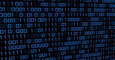 Siyah arkaplanda değişen mavi ikili kod resmi. programlama, bilgisayarlar ve teknoloji konsepti dijital olarak oluşturuldu.