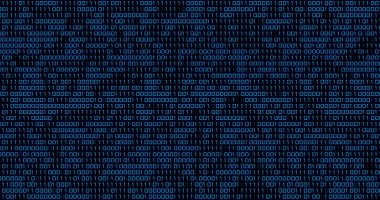 Siyah arkaplanda değişen mavi ikili kod resmi. programlama, bilgisayarlar ve teknoloji konsepti dijital olarak oluşturuldu.