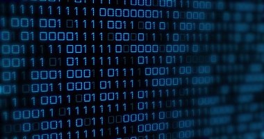 Siyah arkaplanda değişen mavi ikili kod resmi. programlama, bilgisayarlar ve teknoloji konsepti dijital olarak oluşturuldu.