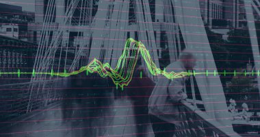 İstatistik ve mali veri işleme görüntüsü. iş, finans ve veri işleme kavramı dijital olarak oluşturulmuş görüntü.