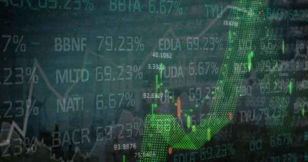 Image Financial Data Graphs Cityscape Global Finance Economy Business Technology — Stock Photo, Image