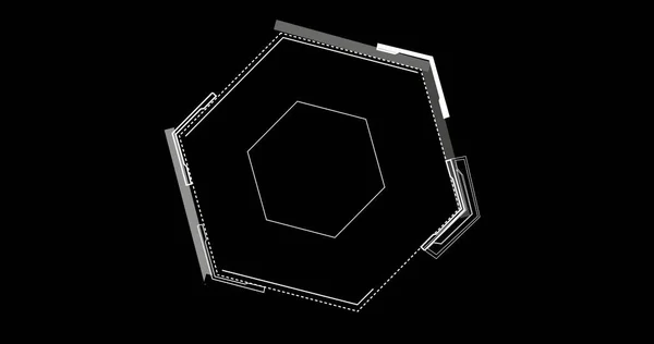 Image Hexagone Blanc Sur Fond Noir Formes Motif Concept Mouvement — Photo